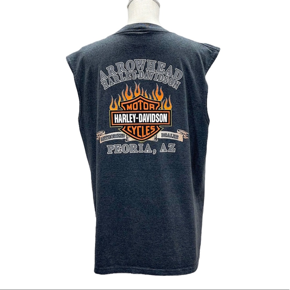 HARLEY-DAVIDSON Gray Men’s/Unisex Pocket Muscle Tank Top Size Large